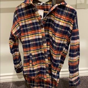 NWT🧡Button up Plaid hoodie